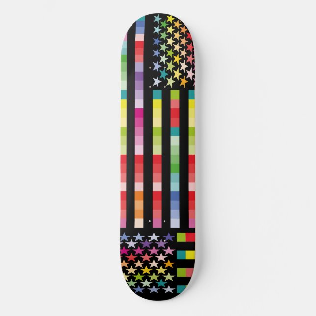 SKATEBOARD MODERN VERSION MULTICOLOR USA/EEUU FLAG MASANSER (Anverso)