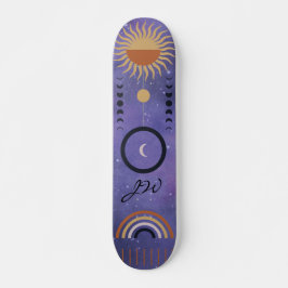 Skateboard Moderna estrella del arco iris morado urbana