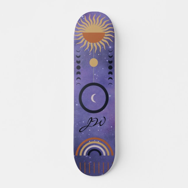 Skateboard Moderna estrella del arco iris morado urbana (Anverso )