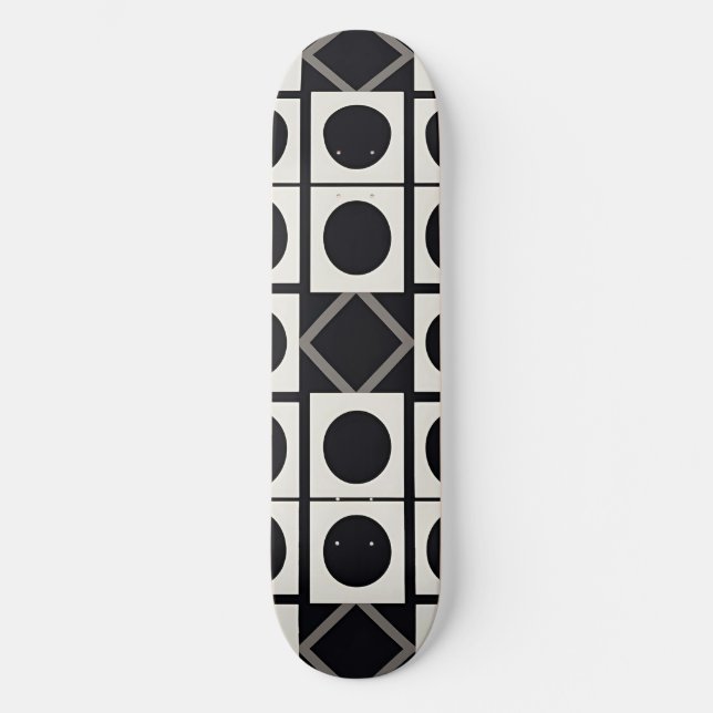 Skateboard Moderno Abstracto Geométrico Con Círculos (Anverso)