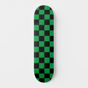 Skateboard Moderno Guay Checkered (a cuadros) Verde y Negro