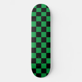 Skateboard Moderno Guay Checkered (a cuadros) Verde y Negro
