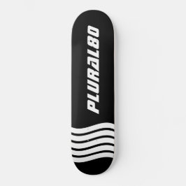 Skateboard Moderno Monogramado en blanco y negro