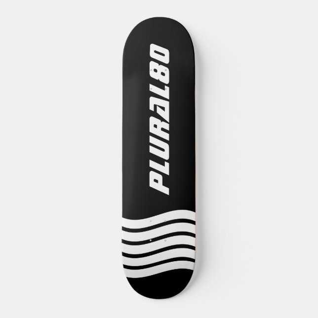 Skateboard Moderno Monogramado en blanco y negro (Anverso)