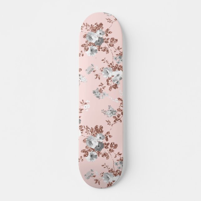 Skateboard Moderno se ruboriza el purpurina rosado del oro (Anverso )