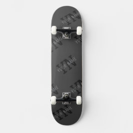 Skateboard Moderno Tiled Dark Gray Monogramed Name/other Text