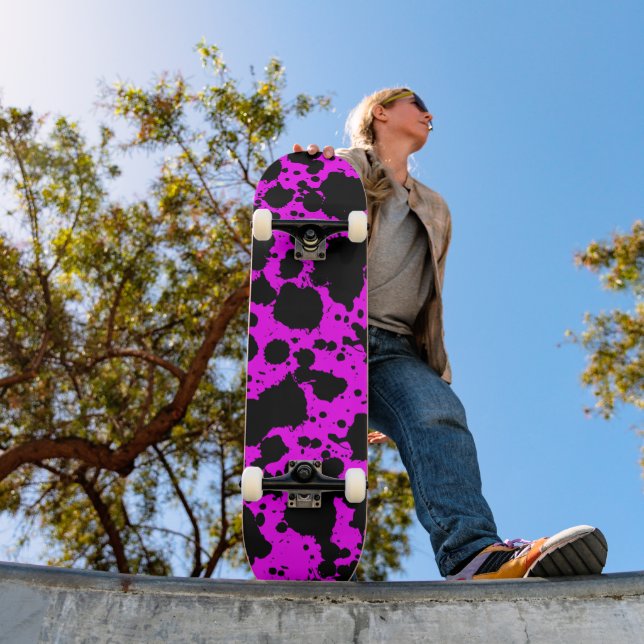 Skateboard Moderno y moderno negro y rosa (Exterior 1)