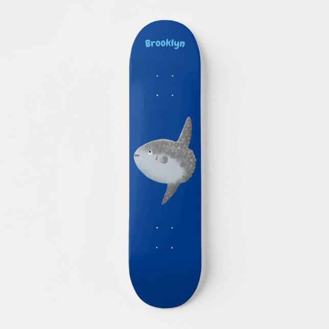 Skateboard Mola mola de pez luna oceánica lindo personalizado (Anverso )