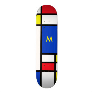Skateboard Mondrian inspiró arte abstracto del diseño