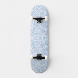 Skateboard Mono azul blanco lindo con estampado de paisley