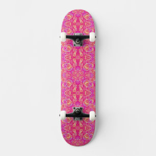 Skateboard Mono de cachemir rosa adorable sin costuras