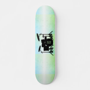Skateboard Monogram Drum Set Green