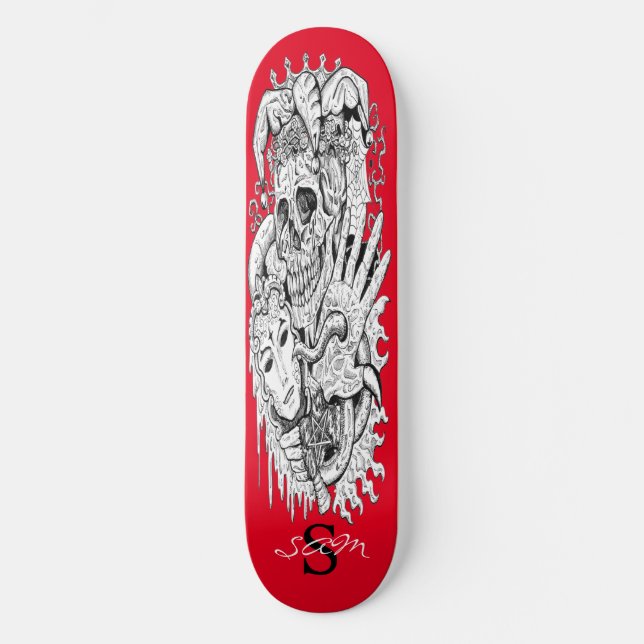 skateboard Monogram Skeleton Court Jester (Anverso)
