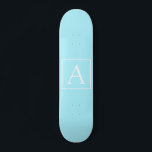 Skateboard Monograma azul cielo simple<br><div class="desc">¡Gracias por tu compra!</div>