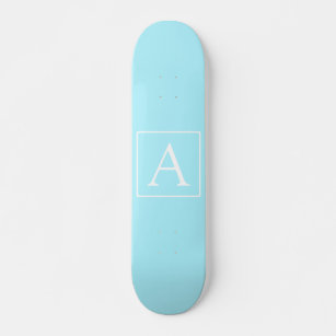 Skateboard Monograma azul cielo simple