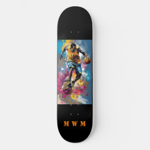 Skateboard Monograma Baloncesto Diseño Único Skyboard