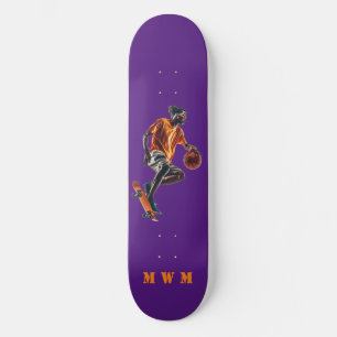 Skateboard Monograma Baloncesto Diseño Único Skyboard