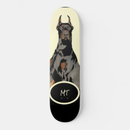 Skateboard monograma Black Doberman Pincher Black & Tan
