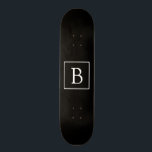 Skateboard Monograma clásico simple | Texto negro con blanco<br><div class="desc">Mínimo y elegante.</div>