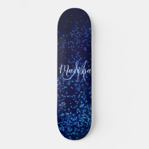 Skateboard Monograma Confetti azul medio nita personalizado