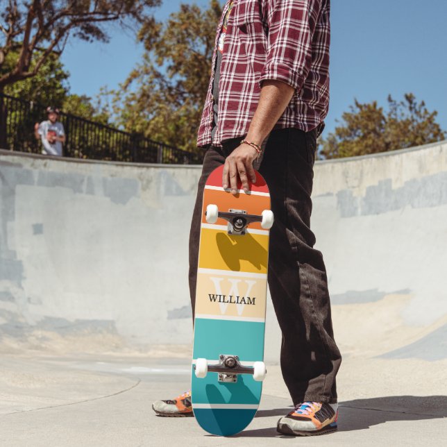 Skateboard Monograma de bandas retro (Exterior 2)