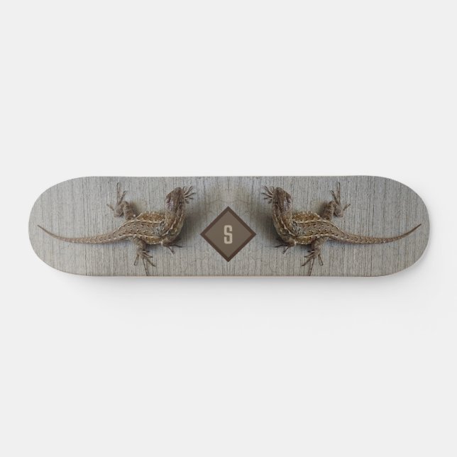 Skateboard Monograma de doble lagarto (Horz)