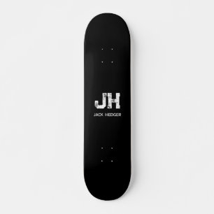 SKATEBOARD MONOGRAMA DE DOS LETRAS BLANCO MINIMALISTA NOMBRE