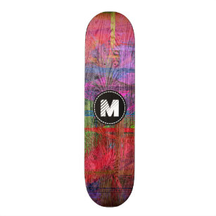 Skateboard Monograma de madera colorido de la textura del