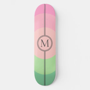 Skateboard Monograma de manteca de algodón rosa con manteca d