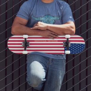Skateboard Monograma de oro de la bandera de los Estados Unid