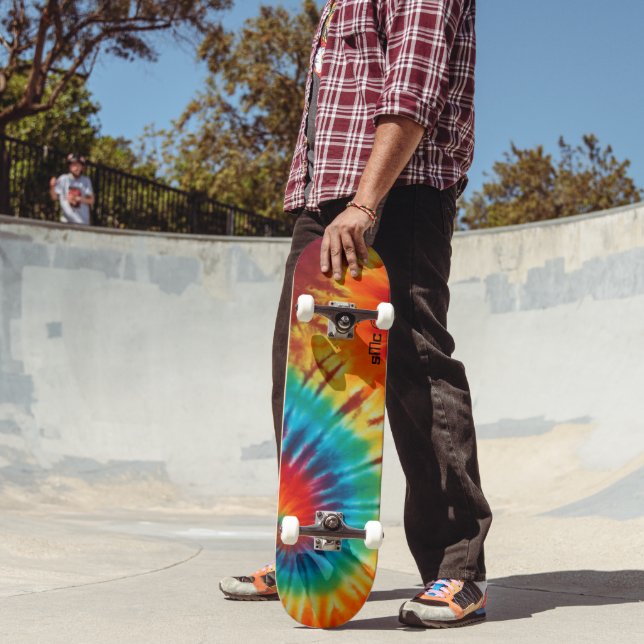 Skateboard Monograma de remolino de teñido en nudo (Exterior 2)