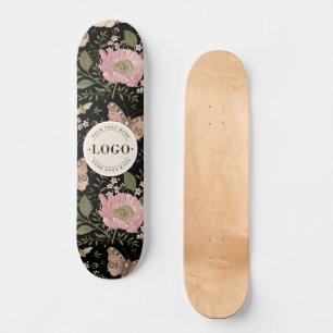 Skateboard Monograma floral botánico de flores silvestres mod