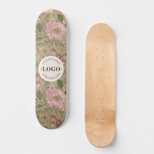 Skateboard Monograma floral botánico de flores silvestres mod