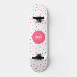 Skateboard Monograma Girly lindo hogar con nombre