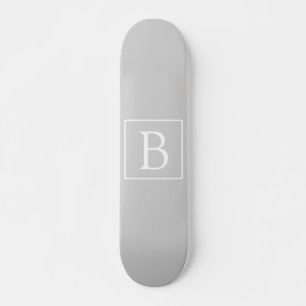 Skateboard Monograma gris claro simple
