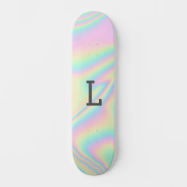 Skateboard Monograma Moderno Arcoíris Femenino Genial