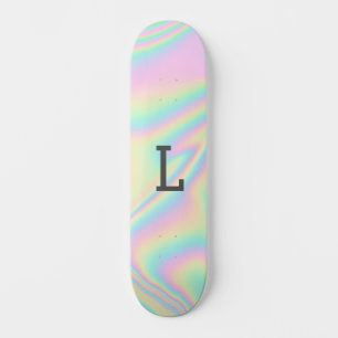 Skateboard Monograma Moderno Arcoíris Femenino Genial