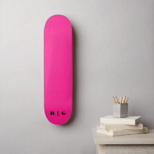 Skateboard Monograma Personalizado rosado caliente del Retro