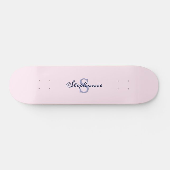 Skateboard Monograma Rosa de Moda (Horz)