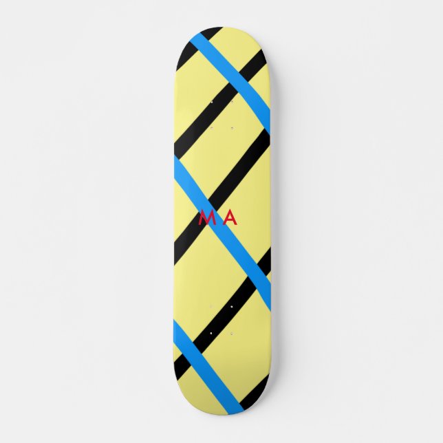 Skateboard Monograma simple añada su letra de nombre man mini (Anverso )
