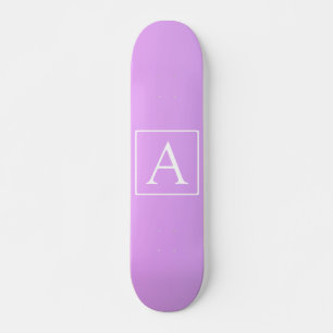 Skateboard Monograma Simple Ómbre Sutil de Rosa/Púrpura