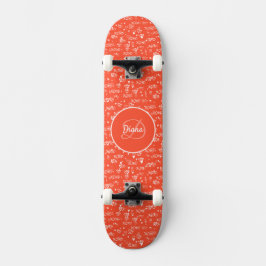 Skateboard Monograma y nombre del tablero de chica