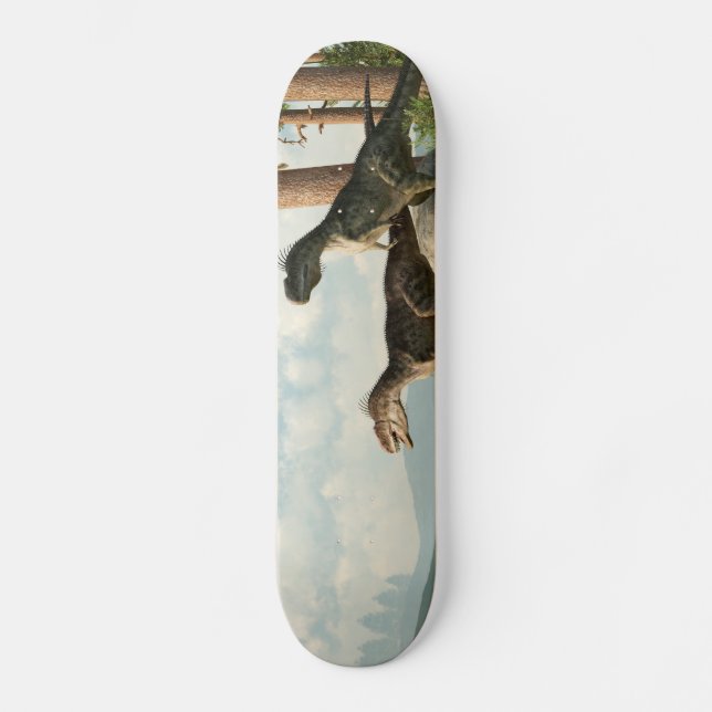 Skateboard Monolophosaurs en la caza (Anverso)