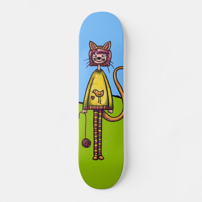 Skateboard Monopatin, Chica Gato (Anverso)