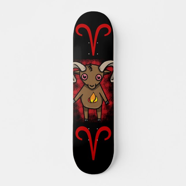 Skateboard ¡(Monopatín del zodiaco del aries del TBA 12/2)! (Anverso )
