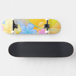 Skateboard Monopatín-floral