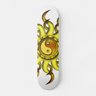 Skateboard Monopatín, Yin Yang Sun, oro amarillo