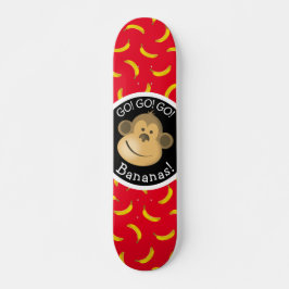 Skateboard Monos y plátanos Fiesta rojo y negro
