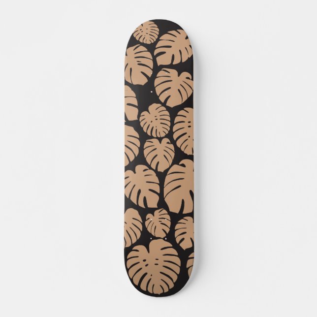 Skateboard Monstera en Tan y Negro (Anverso )
