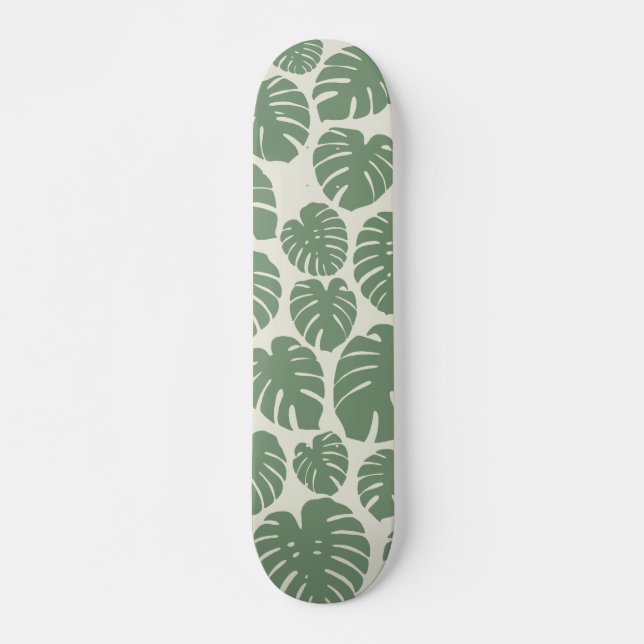 Skateboard Monstera - Verde (Anverso )